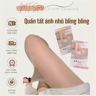  Quần tất tàng hình bling bling lấp lánh ánh nhũ kim tuyến phát sáng nổi bật siêu mỏng siêu dai 