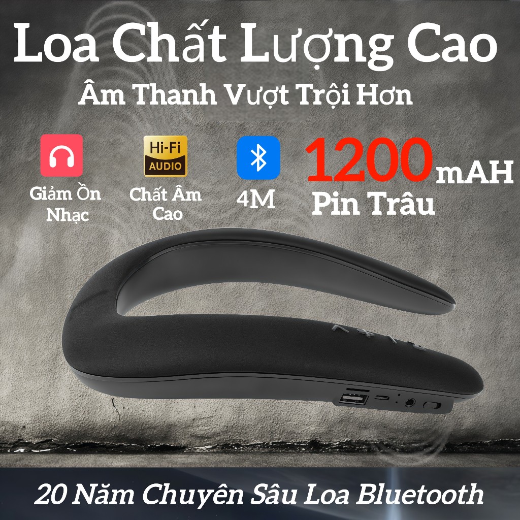 Loa Bluetooth Chữ U Đeo Cổ Tiện Lợi loa bluetooth loa loa bluetooth to loa bluetooth mini loa blueto