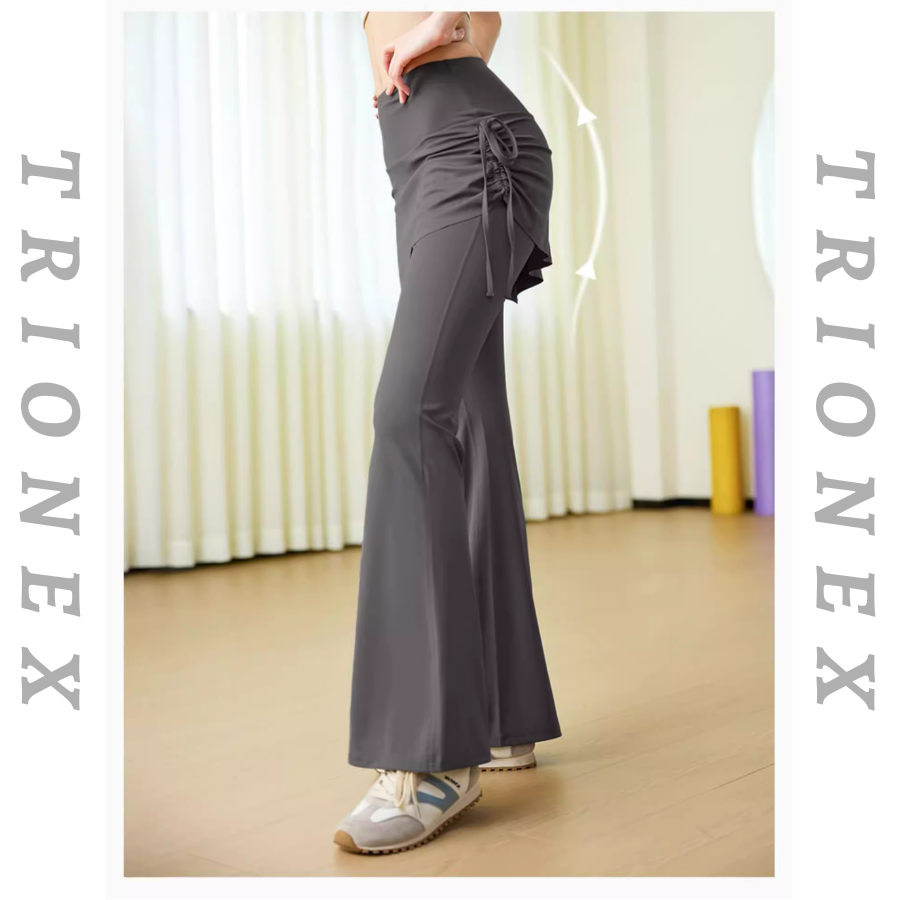 [Loại đẹp] Quần dài phối váy đi tập gym TRIONEX, tập yoga che khuyết điểm, ống loe hack dáng | BigBuy360 - bigbuy360.vn