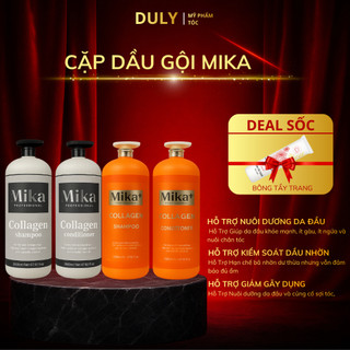  Cặp Dầu Gội Xả Collagen MIKA phục hồi hư tổn cho da đầu dầu ngăn gàu dầu gội collagen 