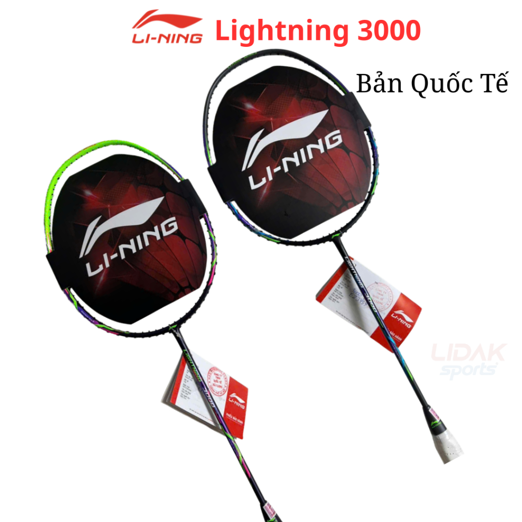 Vợt Lining Lightning 3000 chính hãng bản quốc tế Green Grey P-AYPT463-465-3 bảo hành 3 tháng.