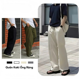  Quần ống xuông côn tây âu nam nữ   CÓ VIDEO ẢNH THẬT  Quân Jocger Kaki ống rộng nhiều màu vải đẹp mềm mát 