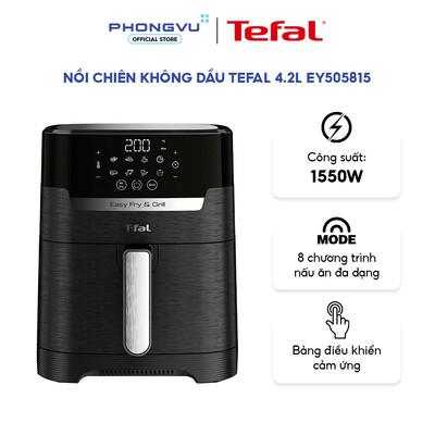 Nồi Chiên Không Dầu Tefal EY505815 (4.2L) - 2 Trong 1 Chiên, Nướng, 8 Chế Độ Nấu - Bảo Hành 24 Tháng