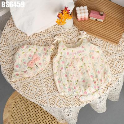 Set Body 2 Dây Chấm Bi Họa Tiết Kèm Vớ Bé Gái Sơ Sinh 1 2 Tuổi MINTSCLOSET Quảng Châu - BS6505