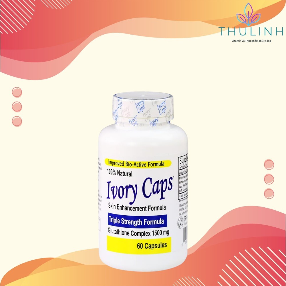 Viên uống trắng da IVORY Caps Triple Strength Formula 1500mg 60 viên