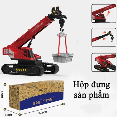 Đồ chơi xe cần cẩu bánh xích KAVY kèm giỏ đựng nhân vật quay 360 độ bằng nhựa ABS