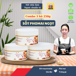  Combo 3 Hũ Sốt Phô Mai Ngọt Sốt Thanh – Mỗi Hũ 250g Béo Ngậy Thơm Ngon Dễ Phết Bánh Mì Nướng 