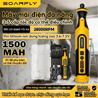  SOARFLYBộ 58 món 7.2V  Máy  mini mài cầm tay mài đánh bóng mini Máy mài khắc đa năng 3 tốc độ quay 