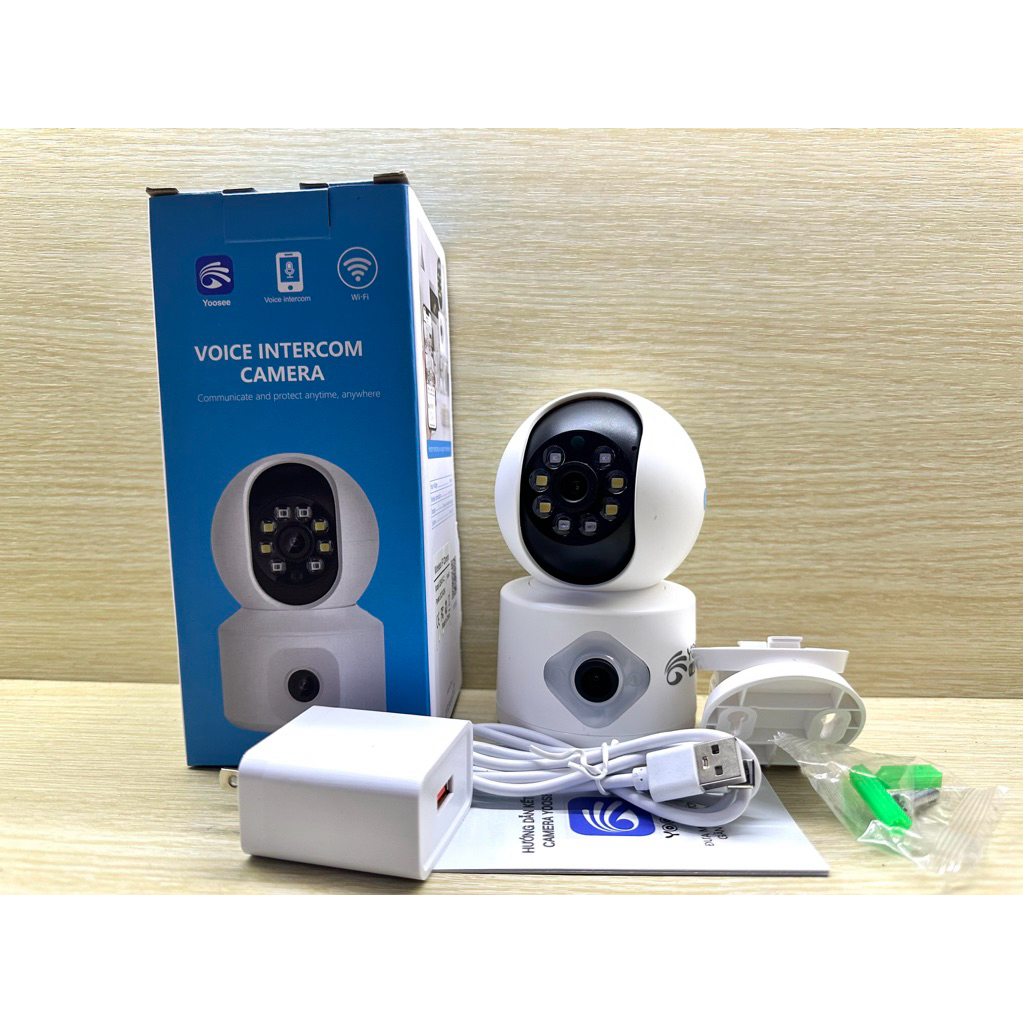 Camera Wifi YOOSEE 2 Mắt Trong nhà  Xem 2 Màn Hình Cùng Lúc Xoay 360 Độ, Hỗ Trợ Đàm Thoại 2 Chiều
