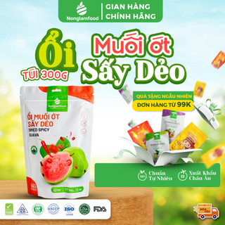 Ổi muối ớt sấy dẻo Nonglamfood túi 300g, Ổi cay sấy, Ăn vặt tốt cho sức khỏe, Healthy Snack