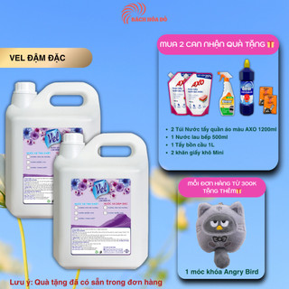 Combo 2-4 can nước xả vải vel đậm đặc mềm vải khử mùi can 5 lít tiết kiệm