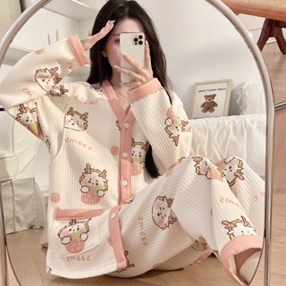  Bộ đồ bầu mặc nhà thu đông đẹp TRẦN BÔNG TB57 - Quần áo sau sinh và cho con bú ti dài tay Pijama ngủ giá rẻ Bigsize 