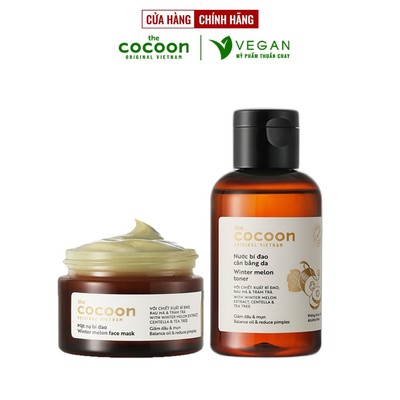 Combo toner nước cân bằng da bí đao cocoon 140ml + mặt nạ bí đao cocoon 30ml