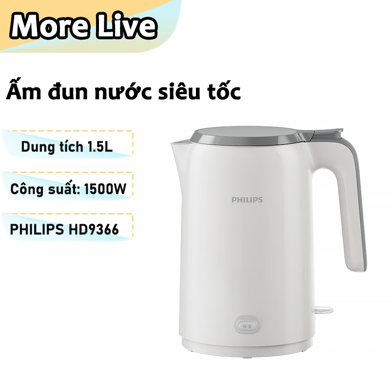 Bình đun siêu tốc 2 lớp Philips HD9337/HD9316 | 1.5Lít| 1500W