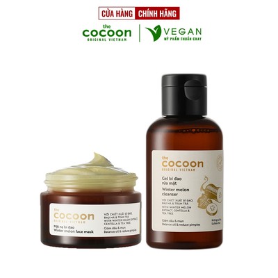 Combo gel bí đao rửa mặt cocoon 140ml + Mặt nạ bi đao cocoon 30ml