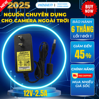 Nguồn Camera 12V 2.5A Actiontec, dành cho Camera Máy Chấm Công và thiết bị điện tử, Bảo Hành 6 Tháng
