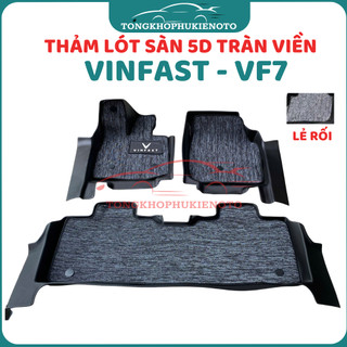  Thảm lót sàn NHỰA 5D - Vinfast VF7 đúc nguyên khối TRÀN VIỀN BẬC CHÂN  Nhựa không mùi- 3 tấm bộ - 2 HÀNG 