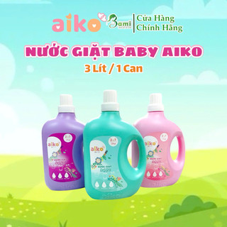  Nước giặt xả quần áo Aiko Baby cho con Can 3kg - Mevabebami 