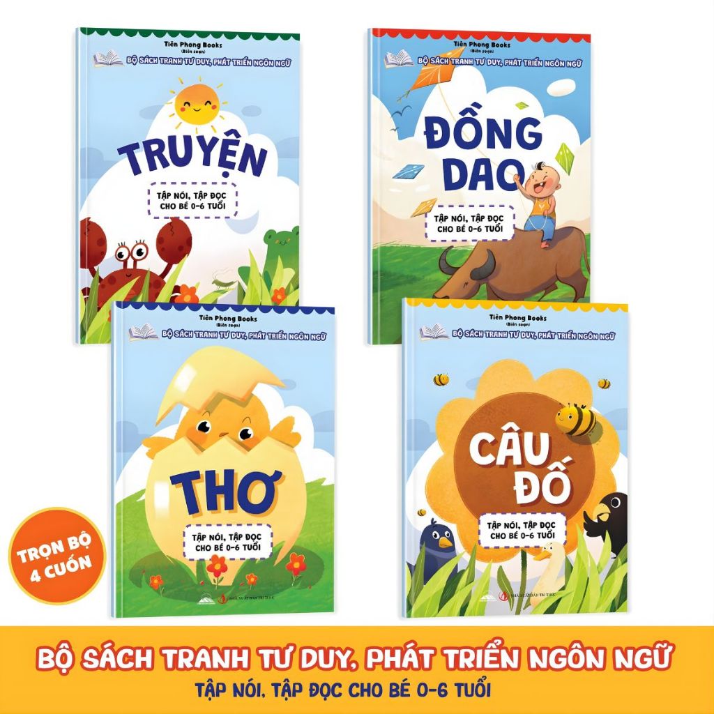 Sách - Thơ, Truyện, Đồng Dao, Câu Đố -Combo 4 Quyển Tập Nói Tập Đọc Cho Bé 0-6 Tuổi - Sách Thiếu Nhi