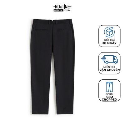 Quần Kaki Nam Cotton Trơn Form Slim Cropped - Routine 10F25PCA019