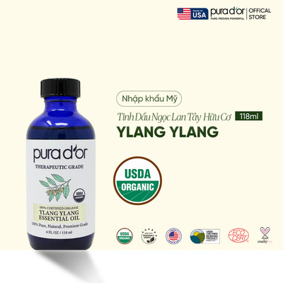 [GWP] Tinh Dầu Hoa Ngọc Lan Tây hữu cơ PURA D’OR Therapeutic Grade Ylang Ylang Essential Oil 118ml