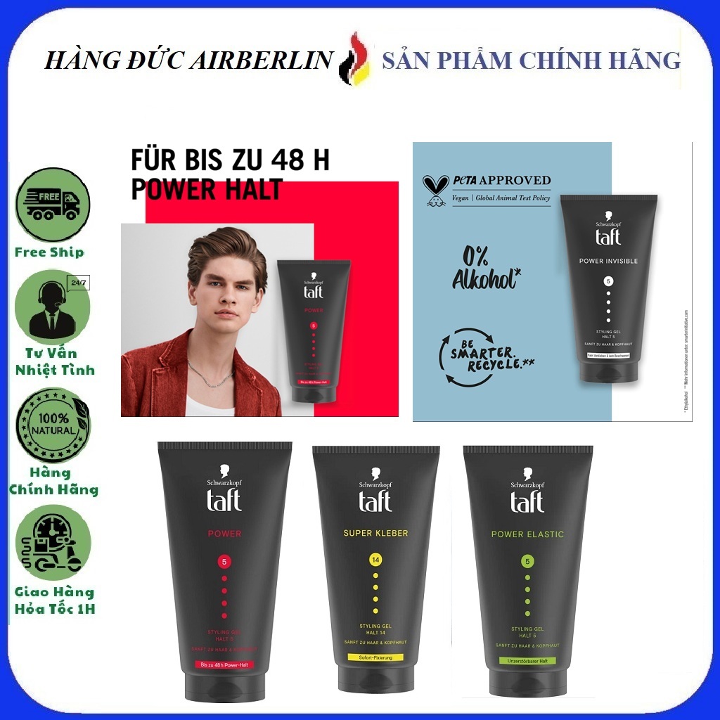 Gel vuốt tóc Taft Schwarzkopf 150ml Đức