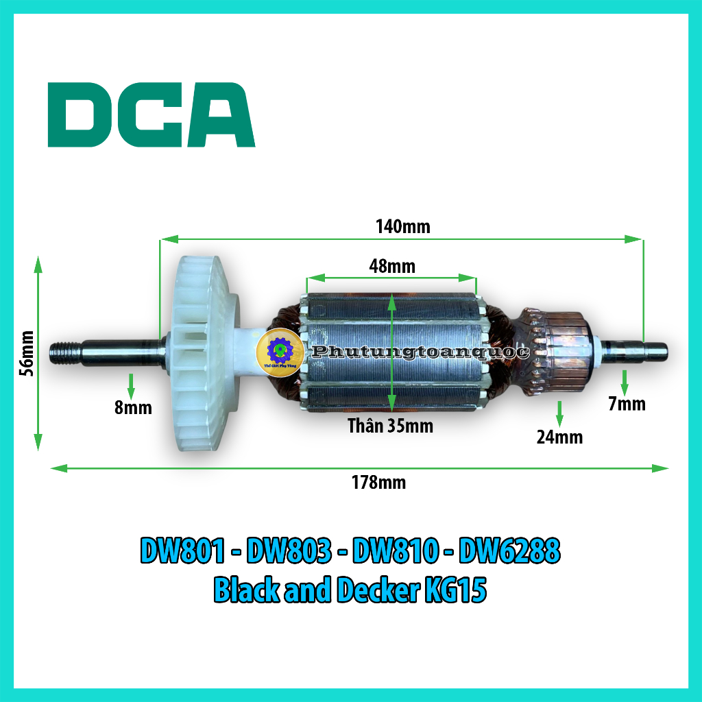 Rotor Máy Mài 100mm DeWALT Với Các Mã DW801 - DW803 - DW810 - DW6288 Hoặc Máy Mài Black and Decker K