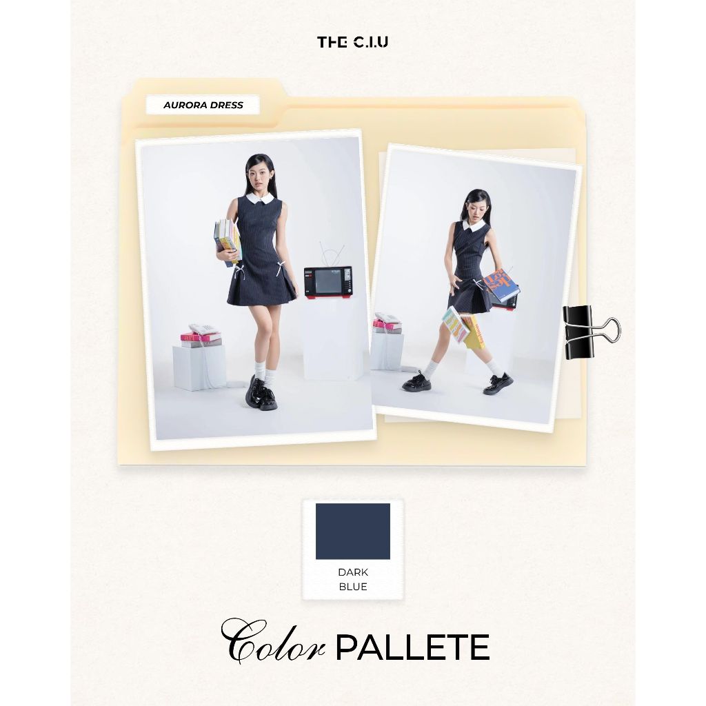 Đầm nữ cổ sơ mi trắng phối nơ THE C.I.U, đầm không tay form xòe nhẹ chất cotton sọc thanh lịch – Aurora Dress | BigBuy360 - bigbuy360.vn