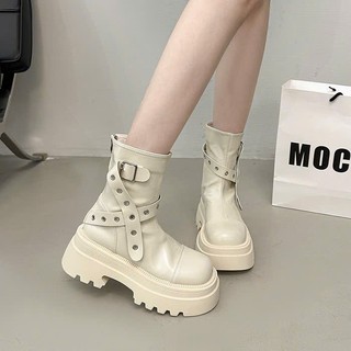 Giày Bốt nữ cổ cao thời trang trẻ trung phối cùng chân váy phù hợp đi chơi, đi tiệc BT019 - Shoes Sneaker