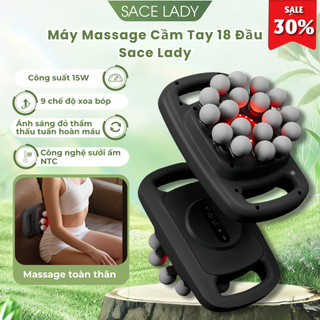Máy Massage Cầm Tay SACE LADY 18 Đầu Đa Năng - Giảm Đau Mỏi Lưng, Vai Gáy Với 9 Chế Độ, Ánh Sáng Đỏ