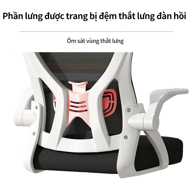 Lưng lưới 3D thoáng khí, tựa đầu, nâng đỡ hoàn hảo, tay vịn gập linh hoạt, xoay di chuyển nhẹ nhàng. | BigBuy360 - bigbuy360.vn