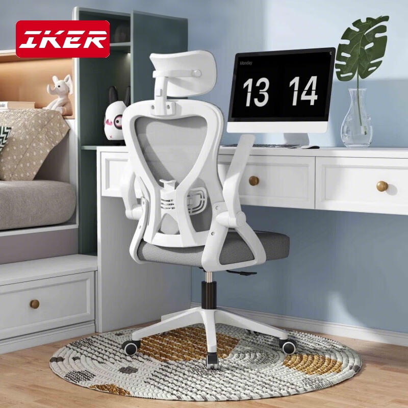 Lưng lưới 3D thoáng khí, tựa đầu, nâng đỡ hoàn hảo, tay vịn gập linh hoạt, xoay di chuyển nhẹ nhàng.