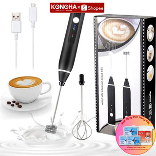  Máy Đánh Tạo Bọt Cà Phê KONOHA - Máy Đánh Trứng Mini Cầm Tay Sạc Pin 3 Cấp Độ Bảo Hành 24 Tháng 