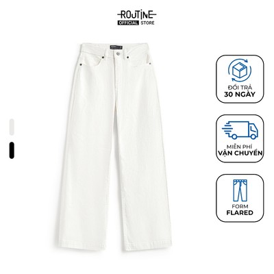 Quần Jeans Nữ Ống Loe Thêu Nhỏ Basic Form Flare - Routine 10S25DPAW024