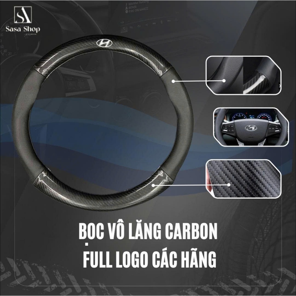 Bọc vô lăng Carbon - logo các hãng