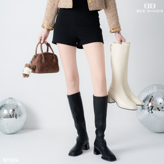  Boot đùi nữ BEE SHOES mũi vuông da lì gót 5cm - BT004   form 1.5  