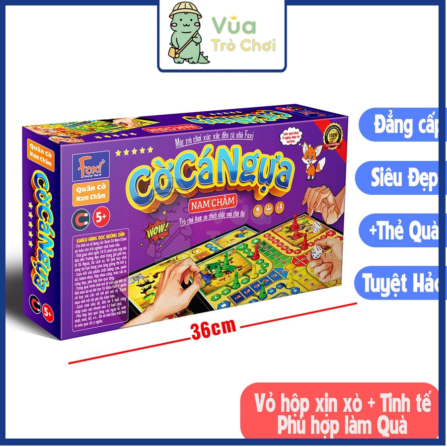 [Foxi] Cờ Cá Ngựa Nam Châm Foxi Size Lớn 36cm Chính Hãng Boardgame Đua Ngựa Đồ Chơi Ngày Tết Gấp Gọn