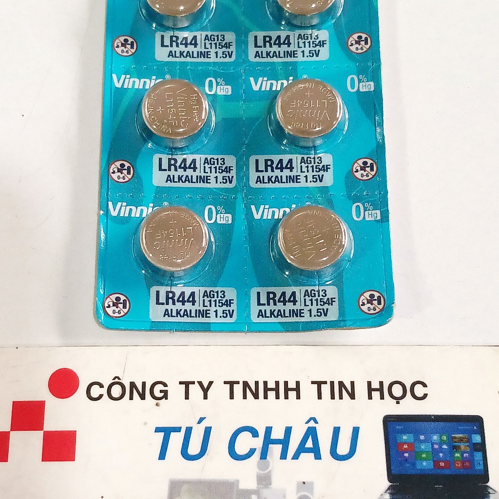 Pin AG13, LR44, L1154F, G13, LR44, A76, GP76A, 357, SR44W - 1.5V / Pin Vinnic chính hãng