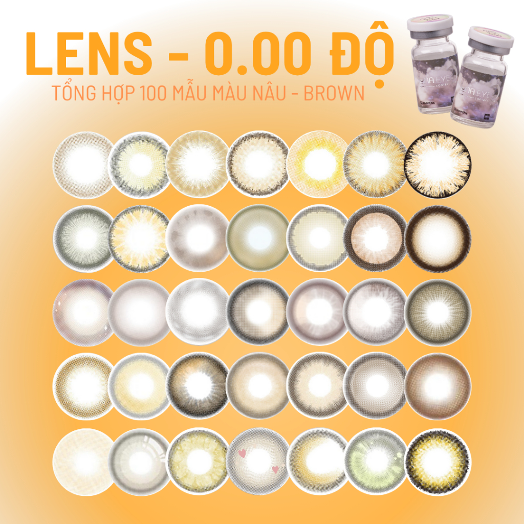 [Tổng hợp] Lens màu nâu - brown 0 độ thương hiệu Luna Eyes