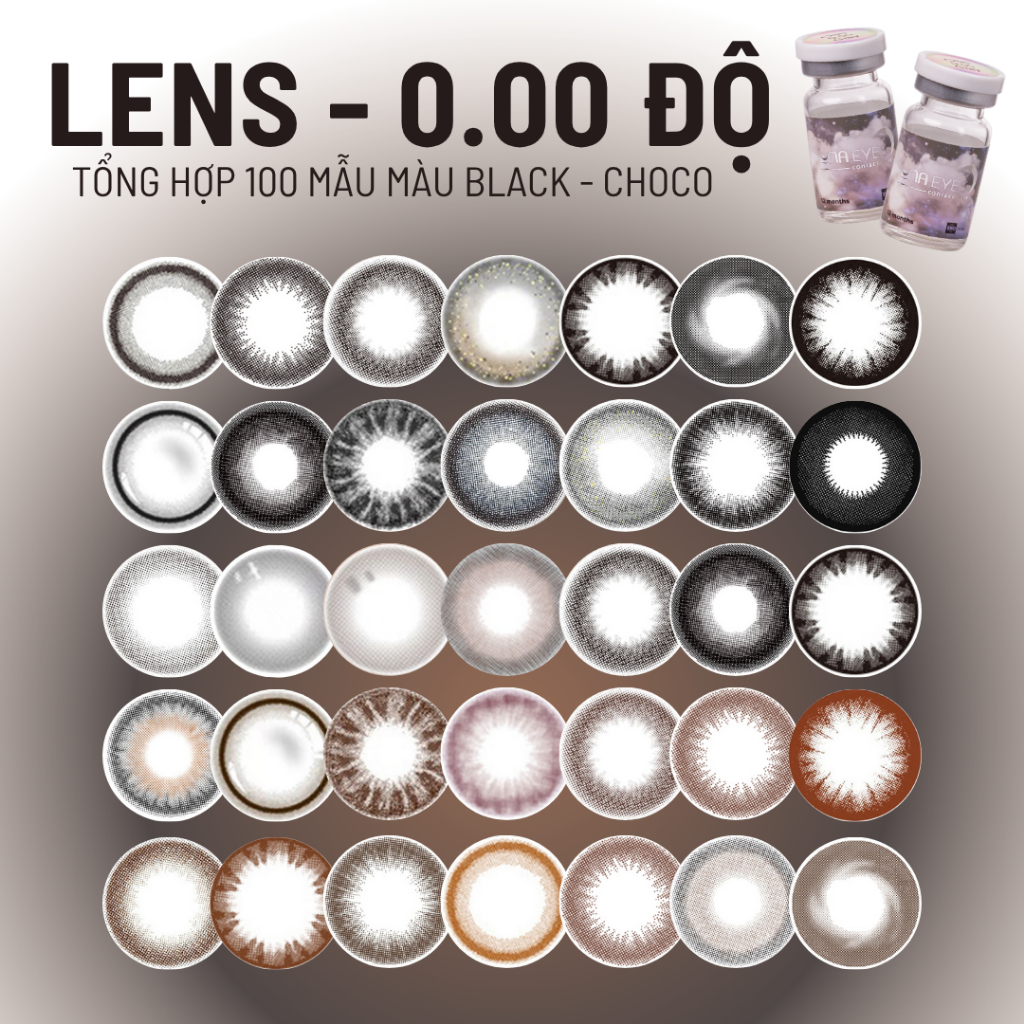 [Tổng hợp] Lens màu Black & Choco 0 độ thương hiệu Luna Eyes