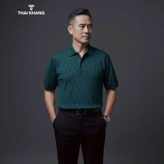  Áo polo nam trung niên cao cấp Thái Khang  chất Mông Tơ Ghi mềm mịn họa tiết sang trọng ATK54 
