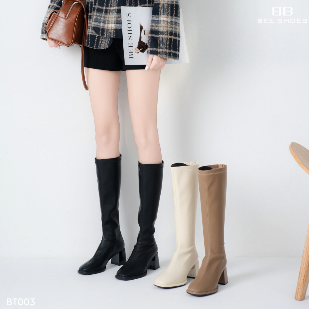 Boot đùi nữ BEE SHOES mũi vuông gót 6cm - BT003 ( form 1.5)