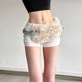   ẢNH THẬT  SẴN Dây belt đai thắt lưng bling bling dài 107cm nữ phối lông Âu Mỹ Retro style màu dễ phối y2k đường phố 