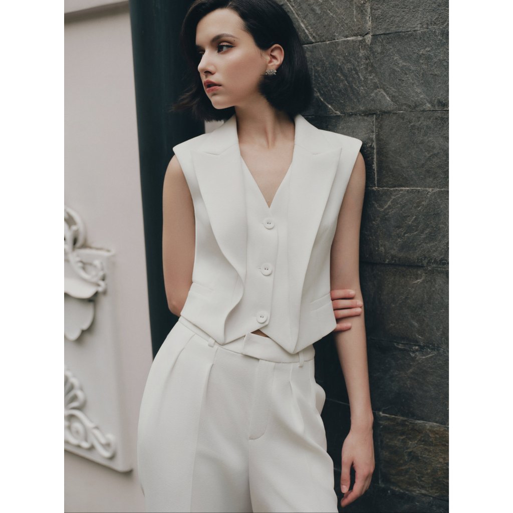 Áo Luxe Lapel Vest - Gile không tay, vai chờm thanh lịch - Mr Crazy & Lady Sexy