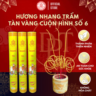  Hương Nhang Trầm Tam Đa Tàn Vàng Cuộn Hình Số 6 Mùi Trầm Ấm Cúng 100 Nén 