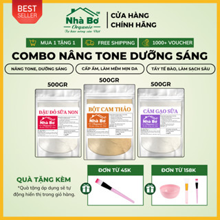   #1 BestSeller - HDSD ĐI KÈM  Combo 3 gói x 250g  750Gr  Bột  Đậu Đỏ Sữa Non + Cam Thảo + Cám Gạo Sữa  - Dưỡng Trắng Da 