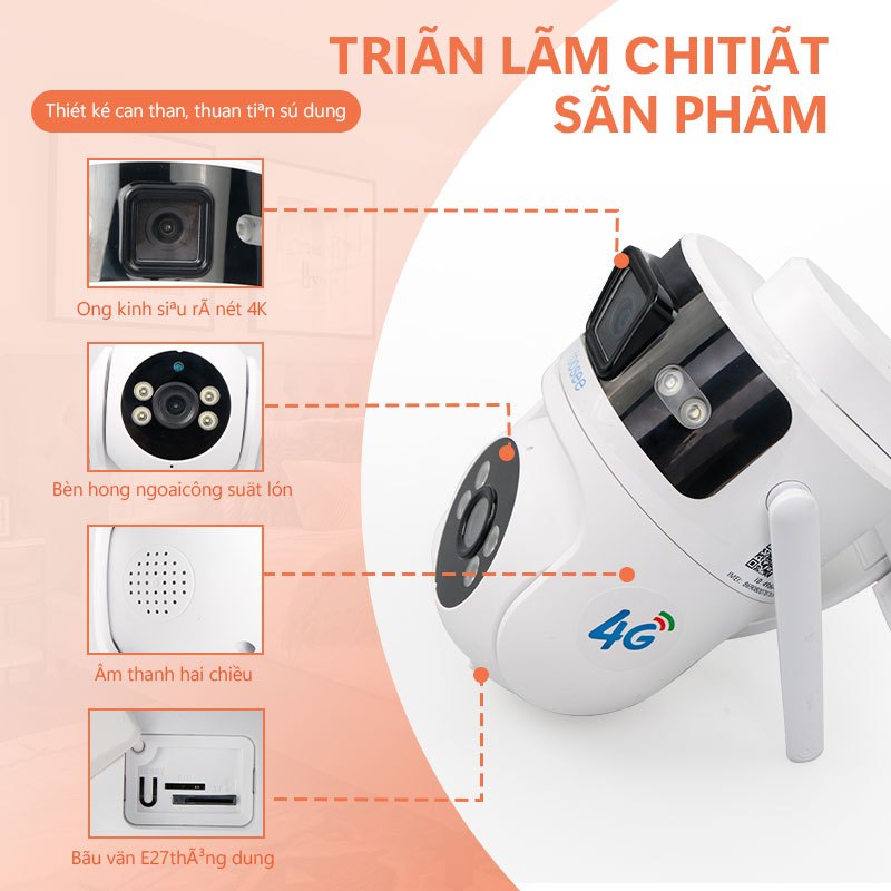 Aegis Home Store 4G SIM  camera wifi ban đêm yoosee camera camera ngoài trời webcam camera yoosee 2 mắt | BigBuy360 - bigbuy360.vn