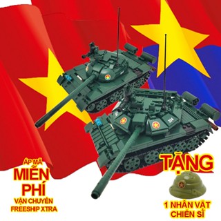  Bộ xếp hình Xe tăng T54B Type 59 và T54M cải tiến QĐND Việt Nam  2 cách lắp  842 chi tiết 