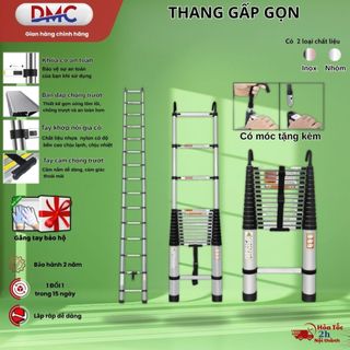 Thang Rút Nhập Khẩu, Thang Đơn, Thang Chữ A, Thang Nhôm, Thang Inox Chuyên Dụng 2m - 5.0M