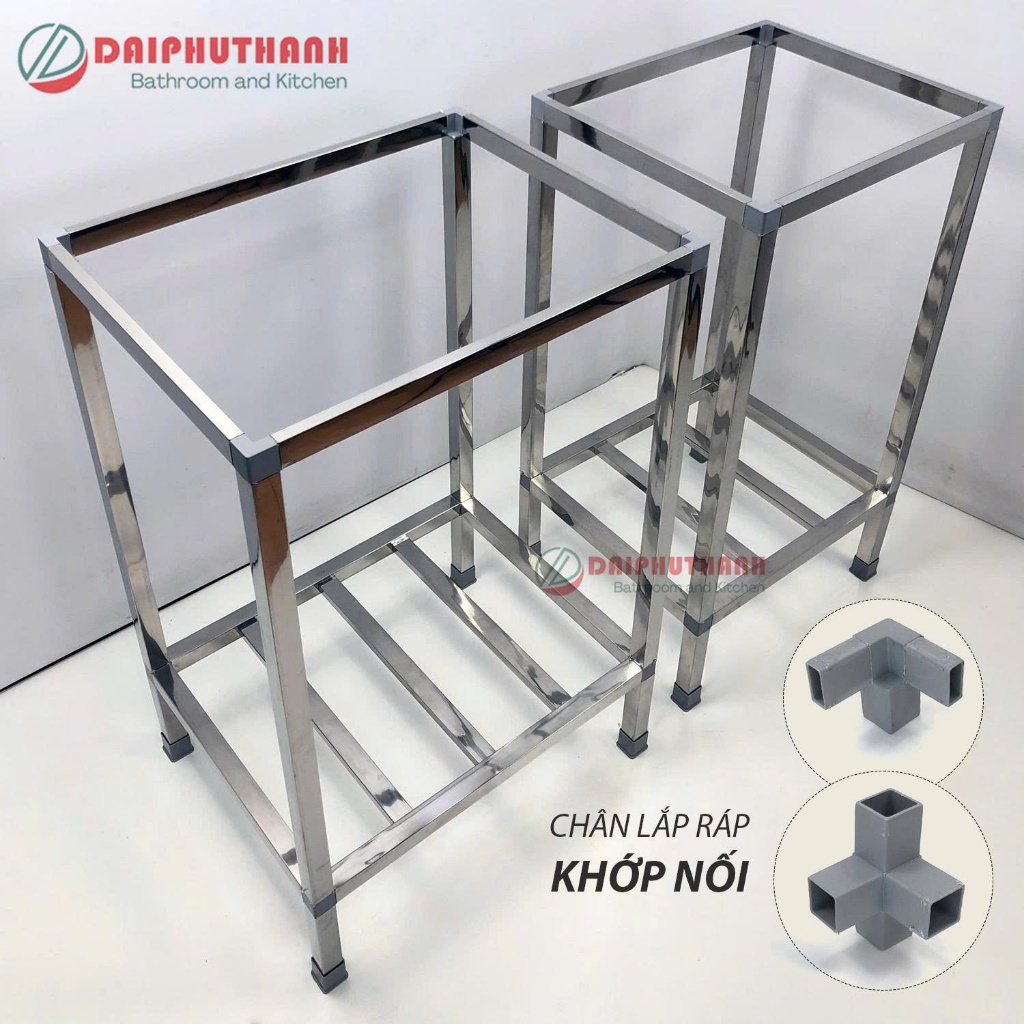 Kệ Chân Chậu Rửa Chén Bát Inox Lắp Ráp Khớp Nối - Nhiều kích thước phù hợp hầu hết các cỡ chậu thông dụng